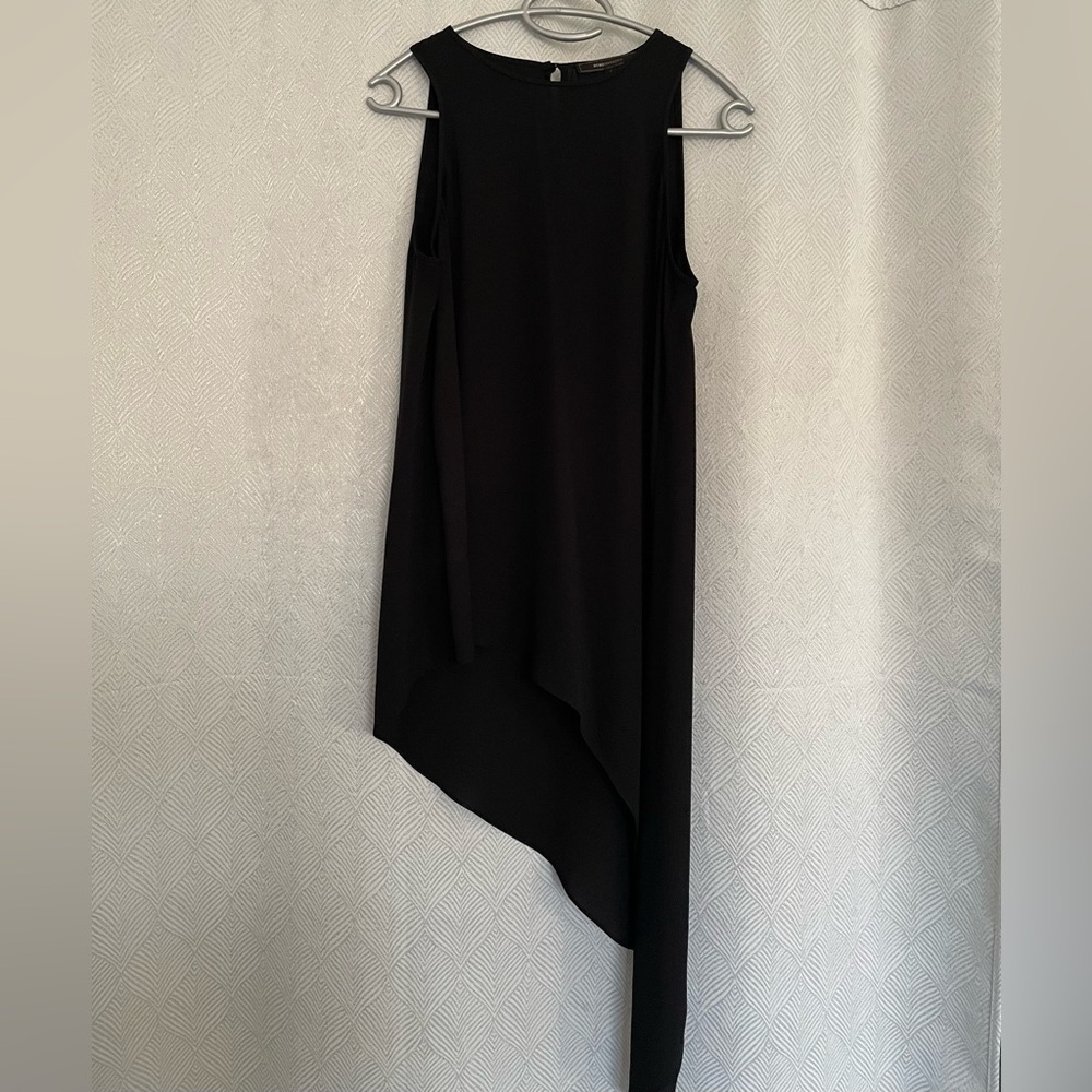 Long asymmetrical sheer tunic